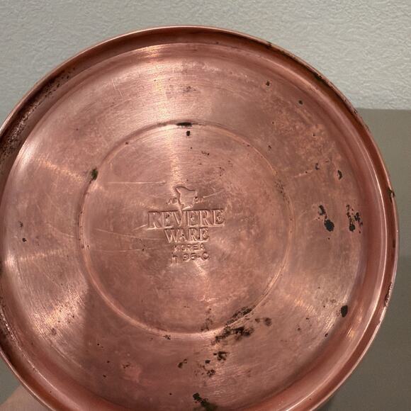 Revere Ware Small Copper Bottom 1 QT Quart Whistling Tea Kettle Pot Paul Revere - Picture 4 of 5